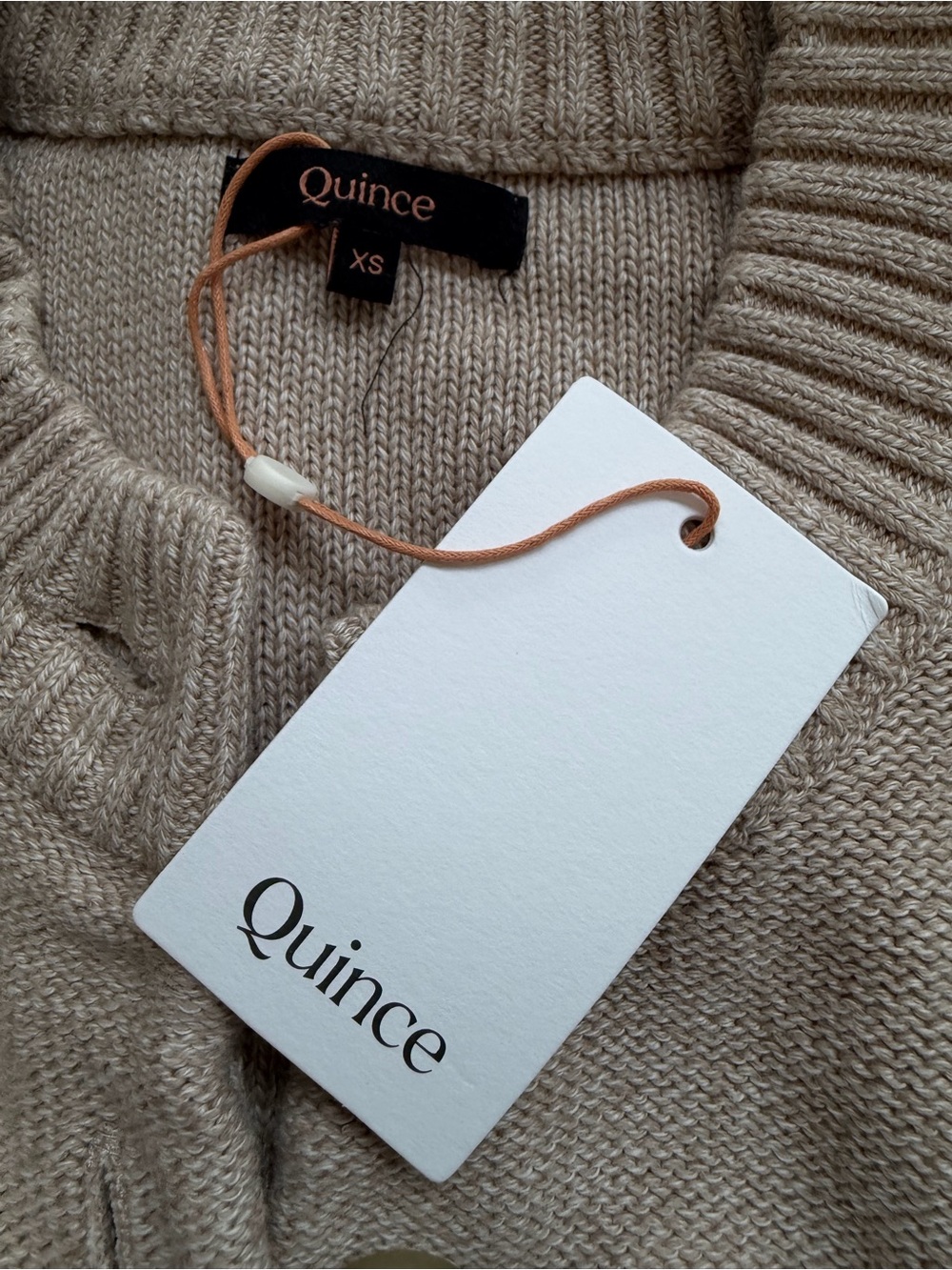 Quince NWT 100% Organic Cotton Classic Cream Cropped Cardigan Women's Sweater XS - Picture 5 of 6